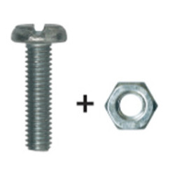 SLOTTED CHEESE HEAD SCREW WITH NUT M4-0,70 X 16 mm
