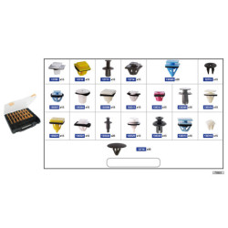ASSORTMENT BOX OF BUMPERS AND MOULDINGS CLIPS - HYUNDAI - KIA