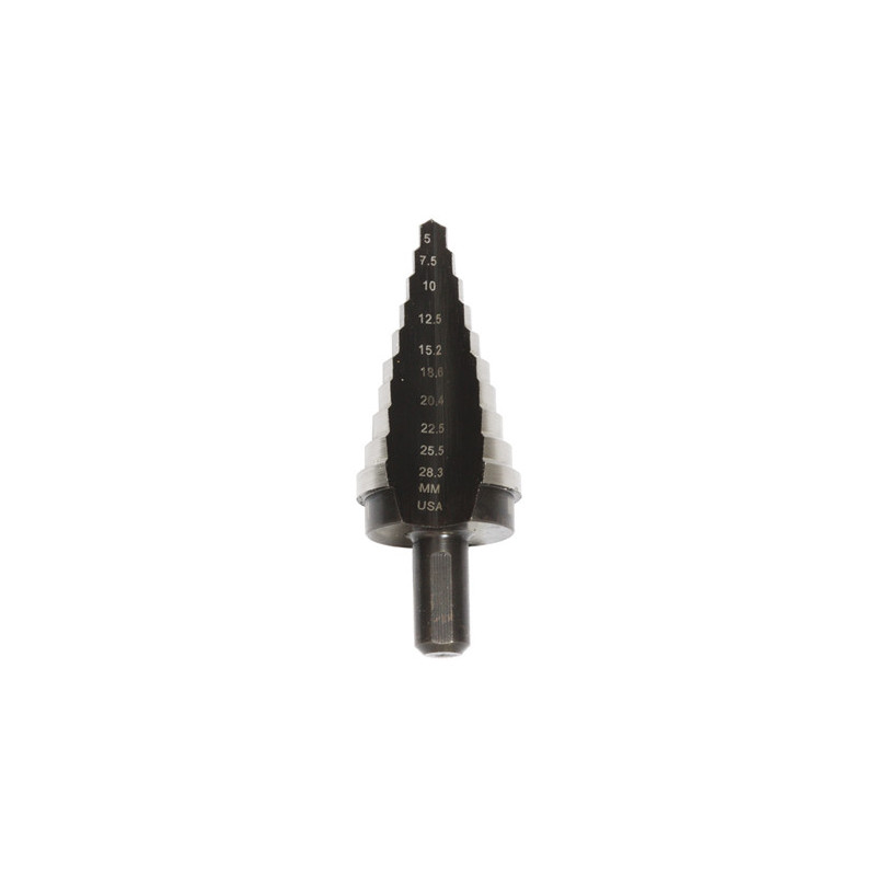 CONICAL STEP DRILL MULTI-DIAMETER 10 STEPS Ø 5 → 28,3 mm