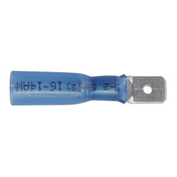 WARMTEKRIMPBARE, VOORGEÏSOLEERDE, MANNELIJKE, PLATTE KABELSCHOEN 6,35 X 0,8 mm (1,5 → 2,5 mm²)