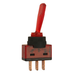 TUIMELSCHAKELAAR  Ø 12 mm 12 V - 20 A / 3 ROOD VERLICHTE PENNEN