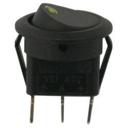 ROCKER SWITCH Ø 20 mm 12V - 20A / 3 PIN WITH GREEN LED INDICATOR LIGHT