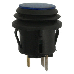 WATERDICHTE DRUKKNOPSCHAKELAAR  Ø 20 mm 12 V - 20 A / 3 BLAUW VERLICHTE PENNEN