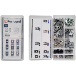 MINI-SORTIMENTSKASTEN MIT CRIMPBAREN CLIPMUTTERN