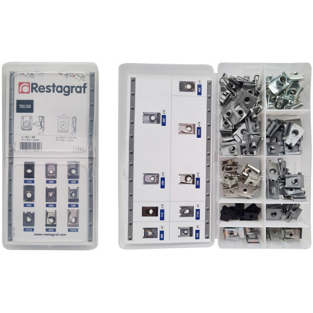 MINI-COFFRET D'ASSORTIMENT DE CLIP-ÉCROUS À PINCER