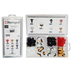 MINI-COFFRET D'ASSORTIMENT D'AGRAFES DE PANNEAUX TYPE ALFA-ROMEO FIAT JEEP LANCIA