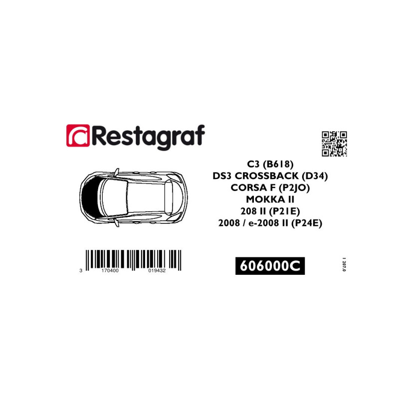Befestigungssatz für motorhaube C3 / DS3 CROSSBACK / CORSA F / MOKKA II / 208 II  / 2008 / e-2008 II