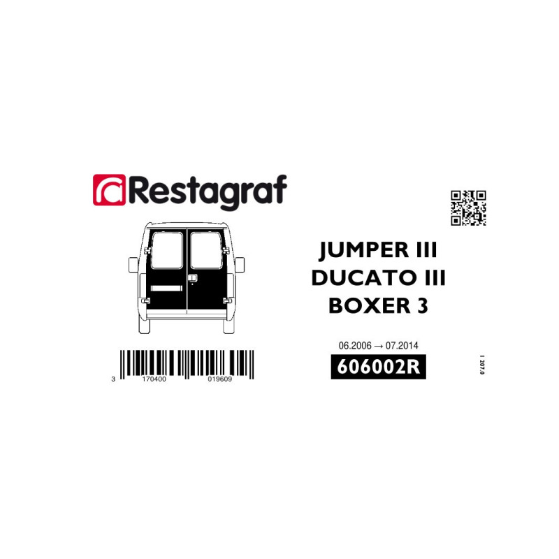 Fasteners kit for back doors JUMPER III / DUCATO 3 / BOXER 3 (Phase 1) 06.2006 → 07.2014