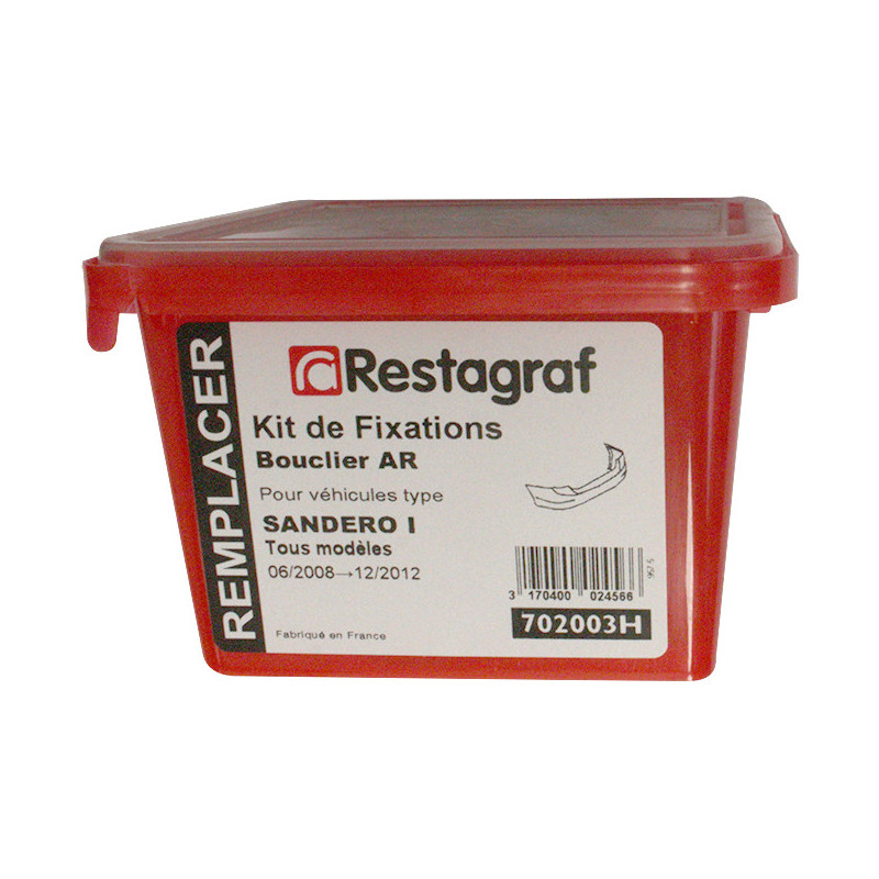 Fasteners Kit for Rear bumper SANDERO I All models 06.2008 → 12.2012