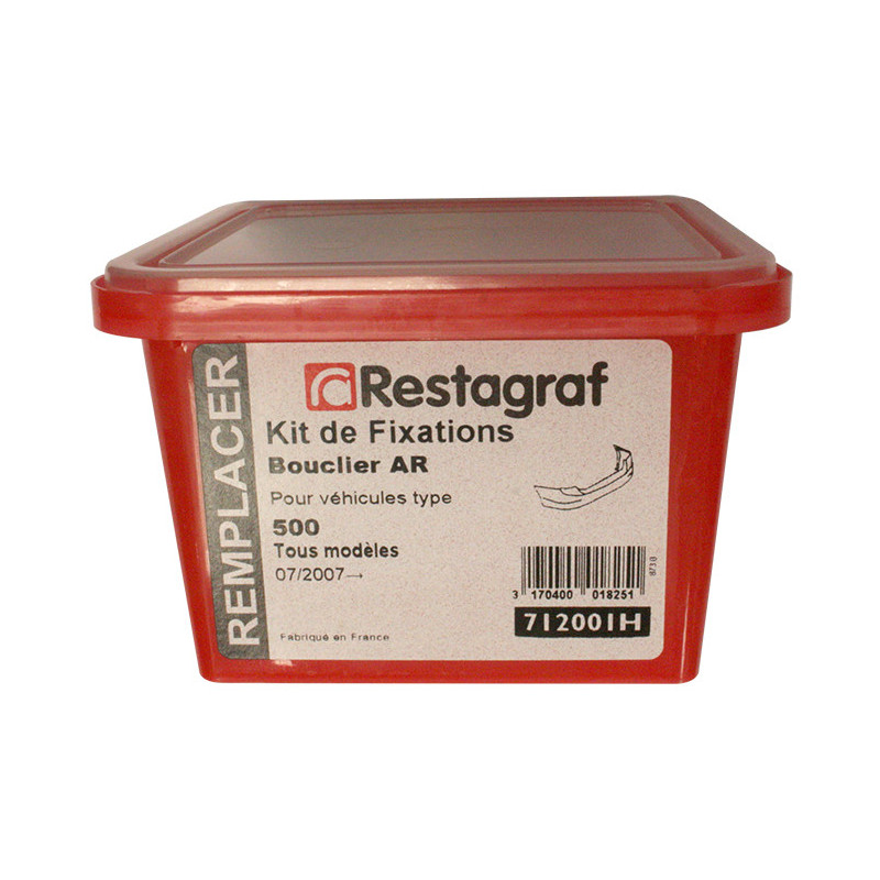 Kit met bevestigingsmateriaal voor Achterbumper 500 Fase 1 07.2007 → 07.2015