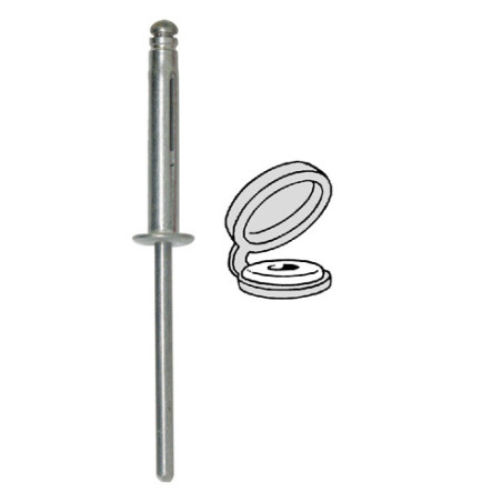 SPREADING RIVET Ø 4 X 25 mm WITH WHITE CHAPO® FOR NUMBERPLATE