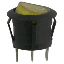 INTERRUPTEUR À BASCULE Ø 20 mm12 V - 15A / 3 BROCHES LUMINEUX JAUNE