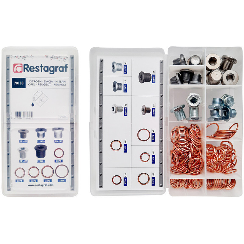ASSORTMENT BOX OF DRAIN PLUGS AND SEALING RINGS MULTI MANUFACTURERS