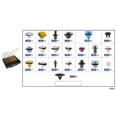 COFFRET D'ASSORTIMENT D'AGRAFES DE BOUCLIERS ET MOULURES - HYUNDAI - KIA