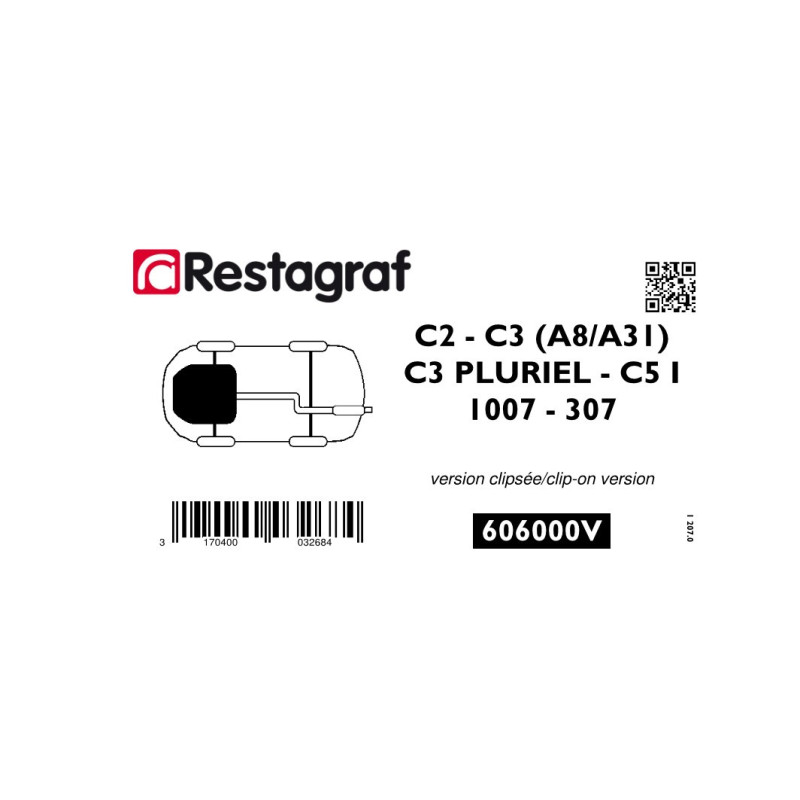 Bevestigingsset voor   motorverkleding (onder) (versie met clipsluiting) 1007 / 307 / C3 (A8/A31) / C3 PLURIEL / C5 I