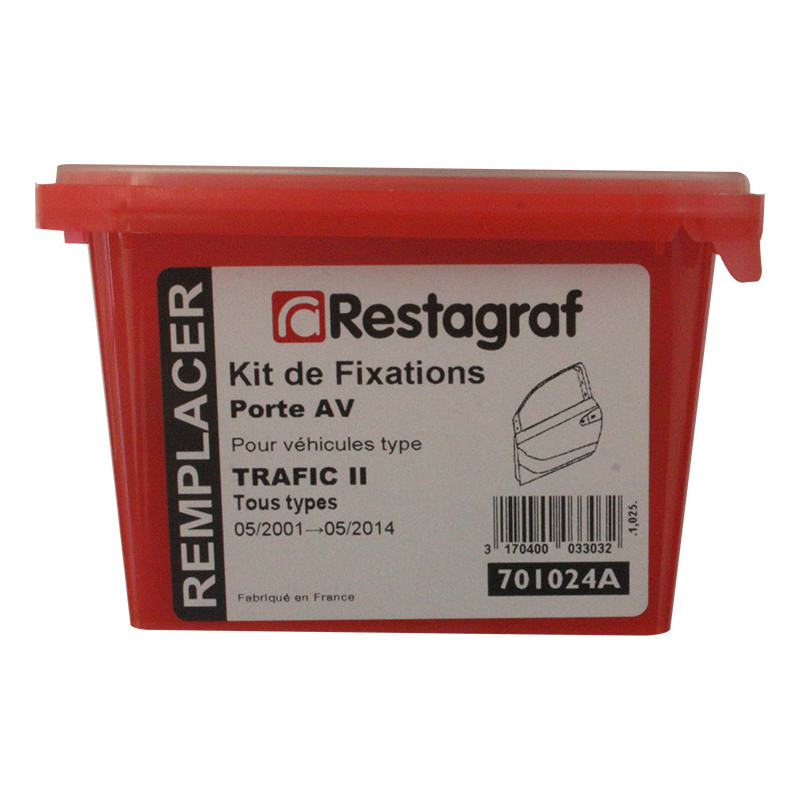 Fasteners Kit for Front door TRAFIC II  All models 05. 2001 →05.2014