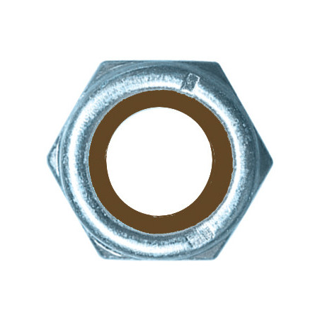 ÉCROU HEXAGONAL AUTO-FREINÉ À BAGUE NYLON CL8 M16-2.00 DIN 982