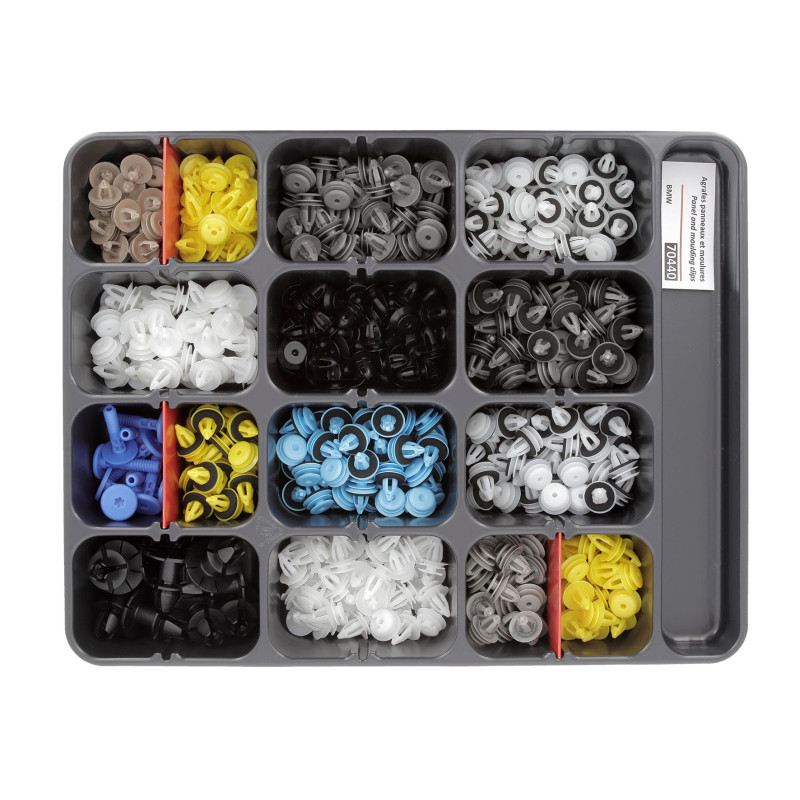 ASSORTMENT TRAY OF MOULDING AND PANEL CLIPS BMW TYPE