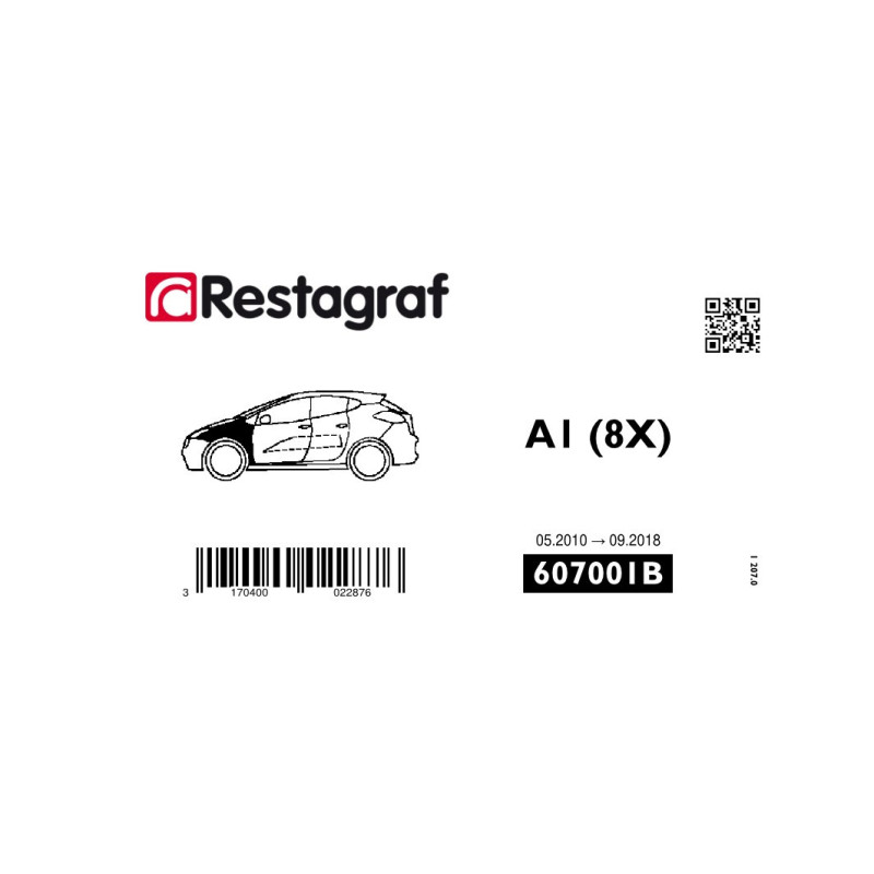 Fasteners kit for front fender A1 (8X) All versions 05.2010 → 09.2018