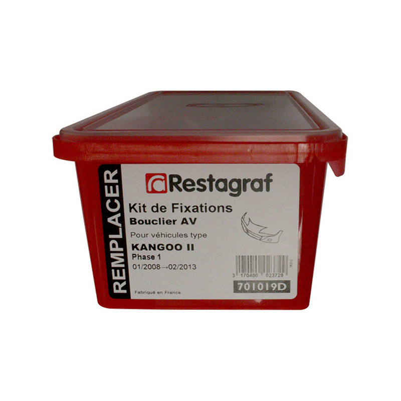 Kit de Fixations pour Bouclier AV KANGOO II Phase 1 01.2008 → 02.2013