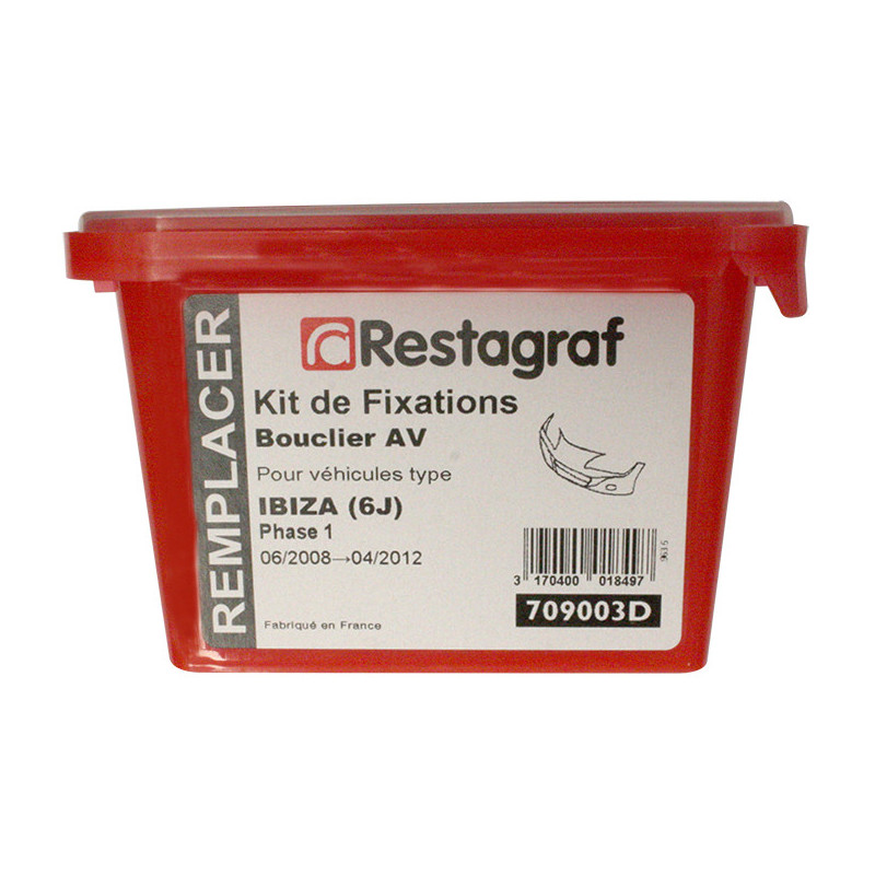 Fasteners Kit for Front bumper IBIZA (6J) Phase 1 06.2008 → 04.2012