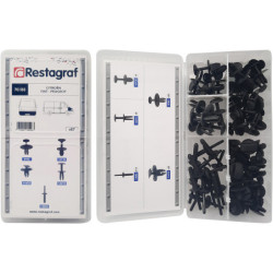 MINI-COFFRET D'ASSORTIMENT D'AGRAFES DE BOUCLIERS ET AILE TYPE VU CITROËN - FIAT - PEUGEOT