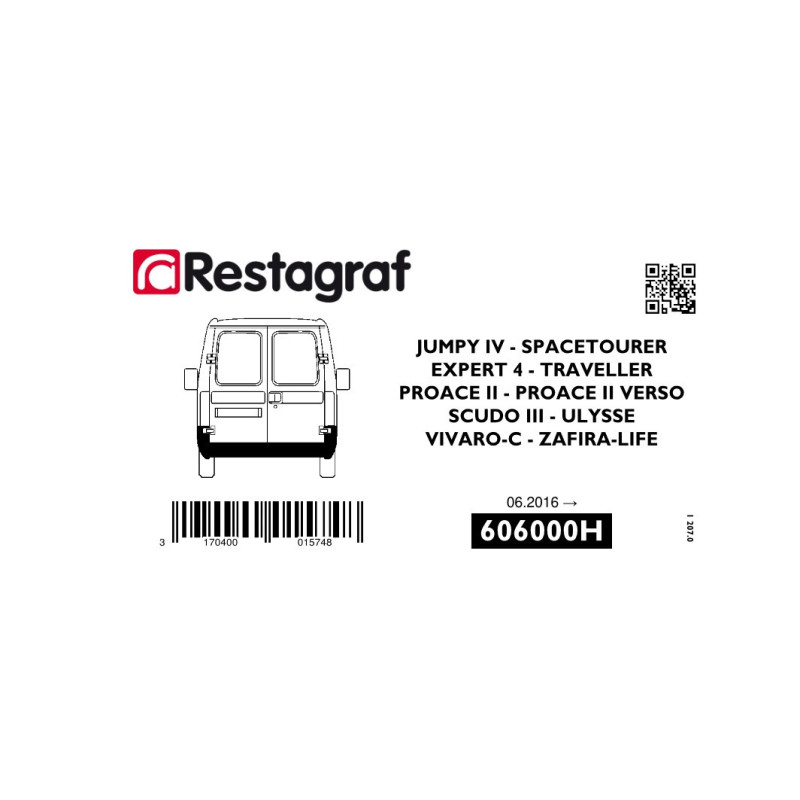 Fasteners kit for rear bumper EXPERT IV TRAVELLER / JUMPY IV SPACETOURER All versions 10. 2016 →