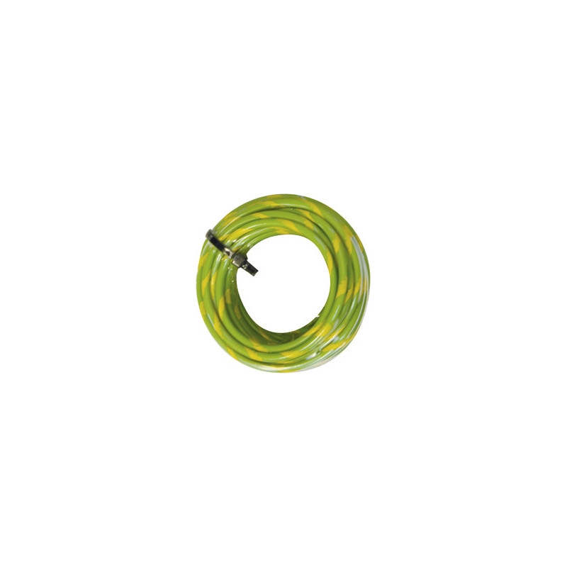 COURONNE DE 5 MÈTRES DE FIL ÉLECTRIQUE 2 mm² VERT/JAUNE