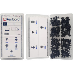 ASSORTMENT BOX OF BUMPER AND WING CLIPS FORD VAN TYPE