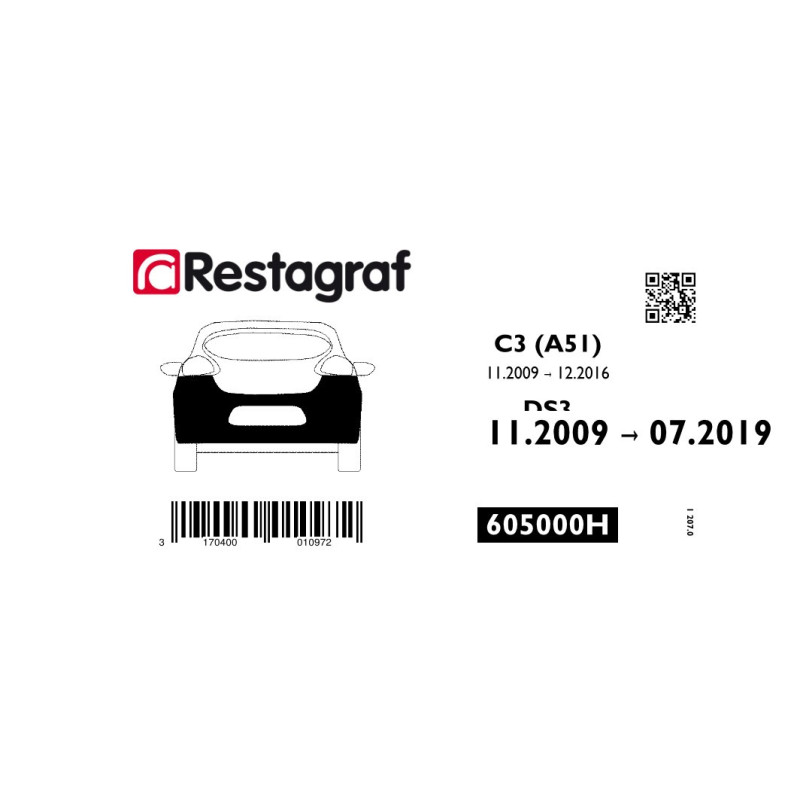 Befestigungssatz für die hintere stoßstange C3 (A51) Alle versionen 11. 2009 → 01.2017