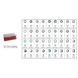 ASSORTMENT BOX OF VARIOUS WASHERS Ø 4 → 10 mm