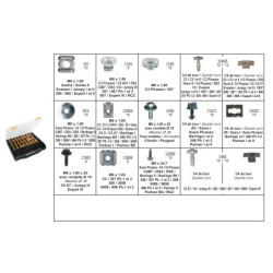 ASSORTMENT BOX OF ENGINE UNDERCOVERING MUDGUARD FASTENERS CITROËN-PEUGEOT TYPE