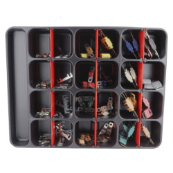 PLATEAU D'ASSORTIMENT DE FUSIBLES MIDI MÉGA VERRE ET A RUBAN