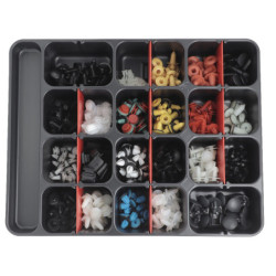 ASSORTMENT TRAY OF CLIPS ALFA ROMEO-FIAT-LANCIA TYPE