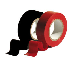 ASSORTMENT OF BLACK AND RED PVC ADHESIVE TAPE / 10 METERS ROLLS