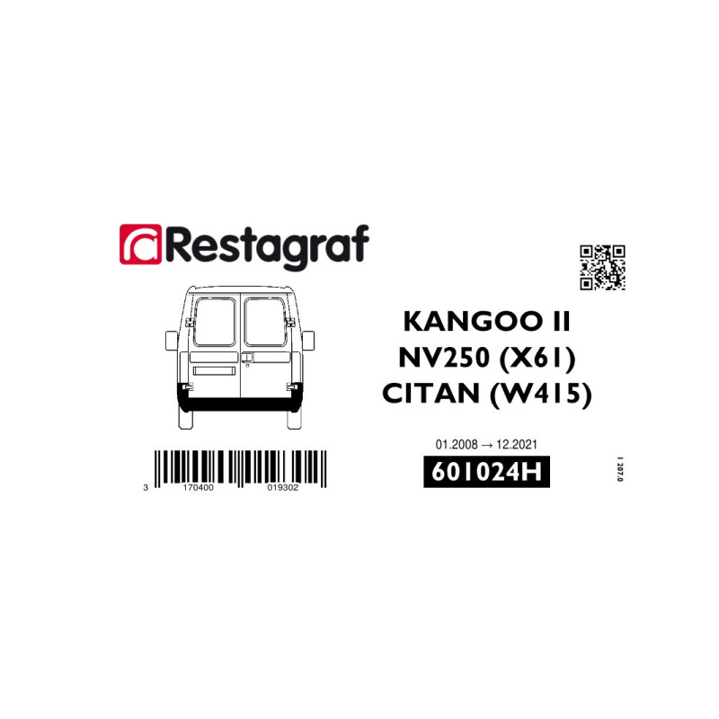 Fasteners kit for rear bumper KANGOO II All versions 01.2008 → 03.2022