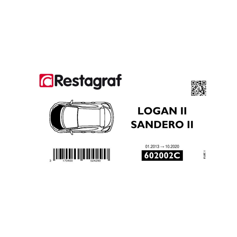 Fasteners kit for bonnet LOGAN II / SANDERO II 01.2013 → 10.2020