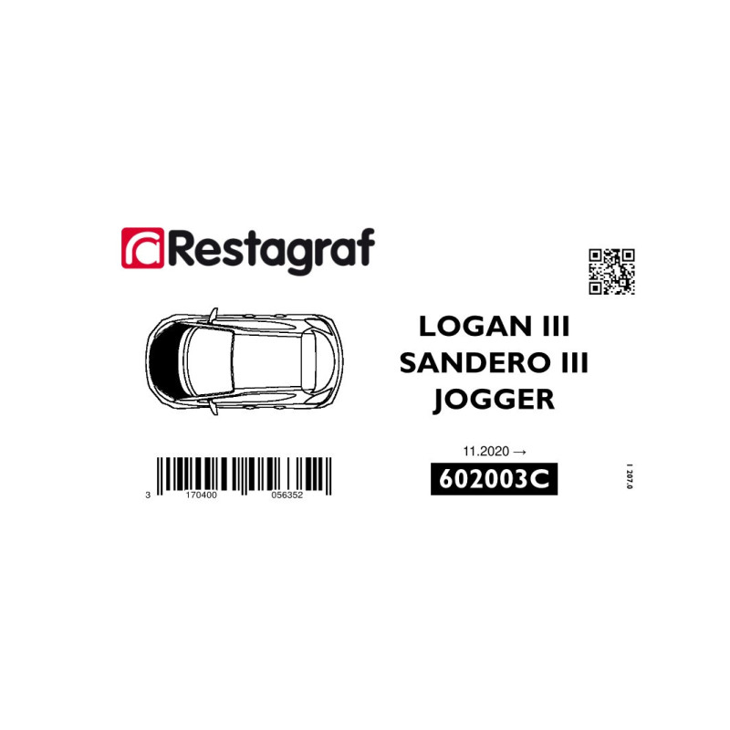 Fasteners kit for bonnet LOGAN III / SANDERO III / JOGGER 11.2020 →