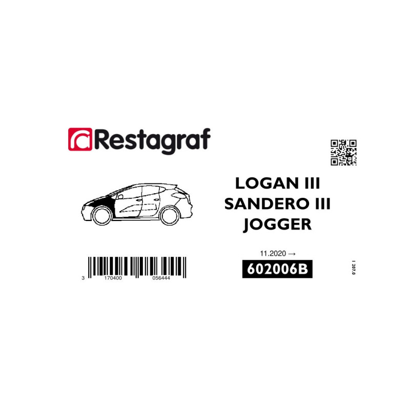 Befestigungssatz für frontflügel LOGAN III / SANDERO III / JOGGER 11.2020 →