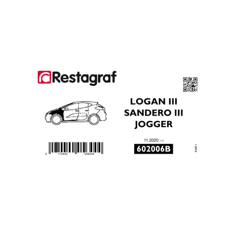 Befestigungssatz für frontflügel LOGAN III / SANDERO III / JOGGER 11.2020 →