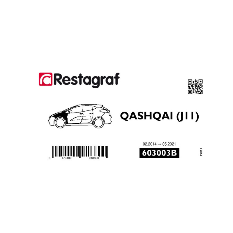 Kit de Fixations pour aile AV QASHQAI II Toutes versions 02.2014 → 05.2021