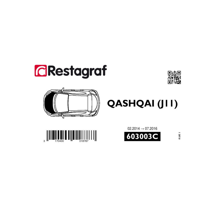 Fasteners kit for bonnet QASHQAI II (Phase 1) ! See date 02.2014 → 07.2016