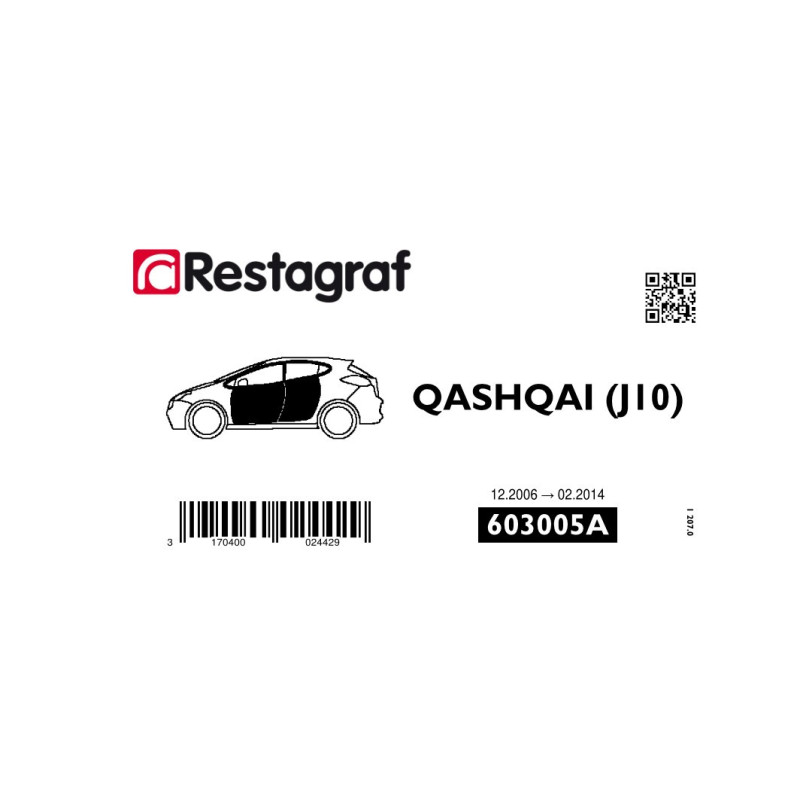 Kit de Fixations pour portes QASHQAI (J10) 12.2006 → 02.2014