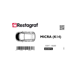 Fasteners kit for bonnet MICRA V (K14) All versions 02.2017 → 06.2023