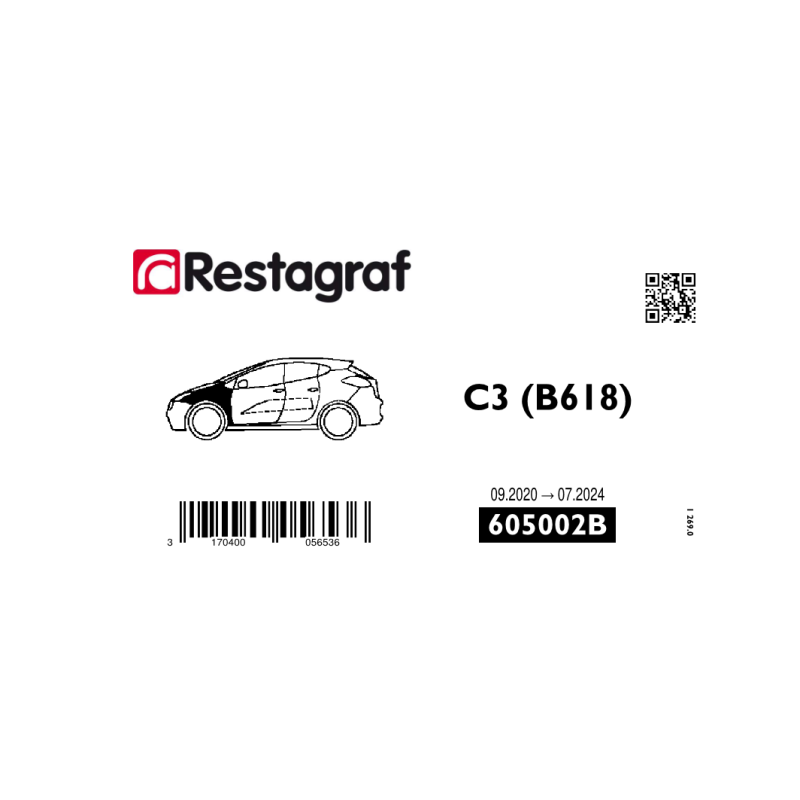 Bevestigingsset voor voorvleugel C3 (B618) (Phase 2) 09.2020 → 07.2024