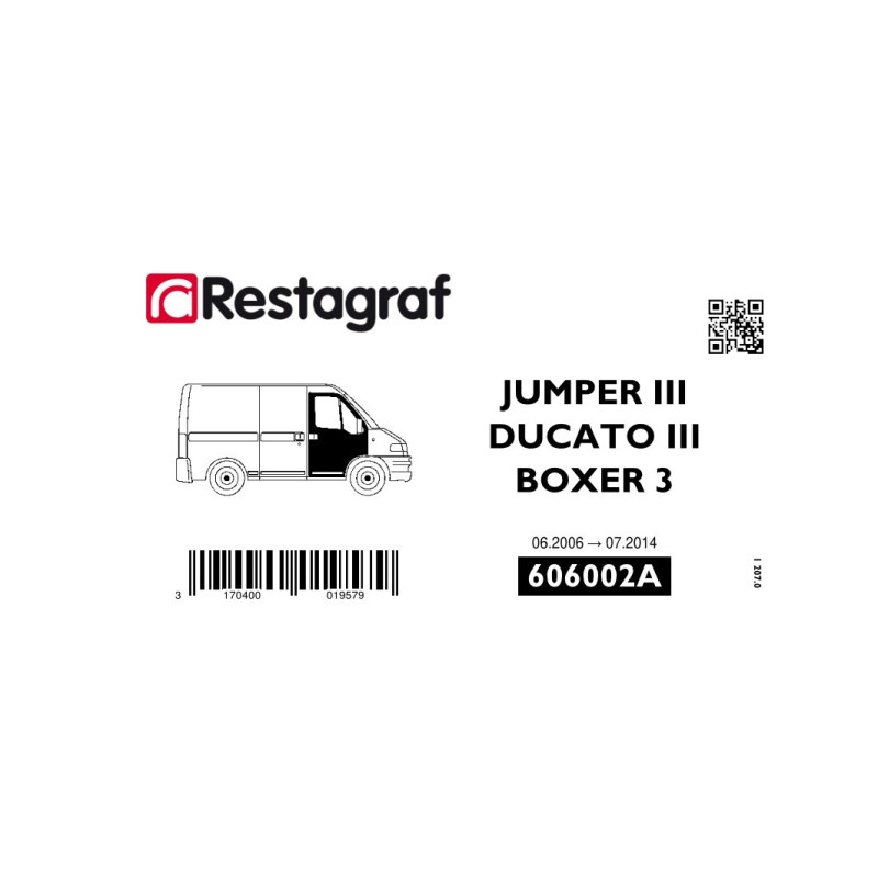 Fasteners kit for front doors JUMPER III / DUCATO 3 / BOXER 3 (Phase 1) 06.2006 → 07.2014