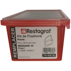 Kit de Fixations pour Porte MEGANE III Phase 1 sauf CC 11.2008 → 04.2012