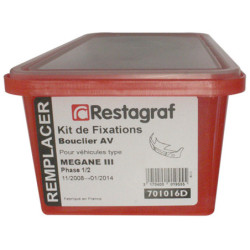Kit de Fixations pour Bouclier AV MEGANE III Phase 1-2 sauf RS-GT et GT Line 11.2008 → 01.2014