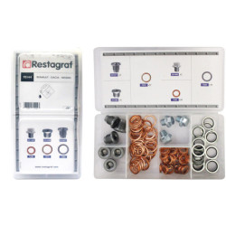 ASSORTMENT BOX OF DRAIN PLUGS AND SEALING RINGS DACIA-NISSAN-RENAULT TYPE