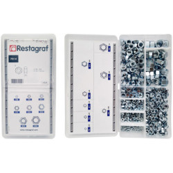 MINI-COFFRET D'ASSORTIMENT D' ÉCROUS HEXAGONAUX CL8 M3-0.50 → M12-1.75 DIN 934